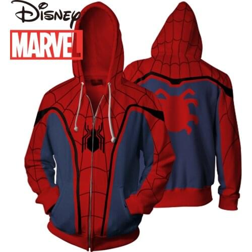 Disney Marvel Spiderman Crew Neck Sweater Hoodie Personality Trend Digital Print Sweater Adult Cosplay