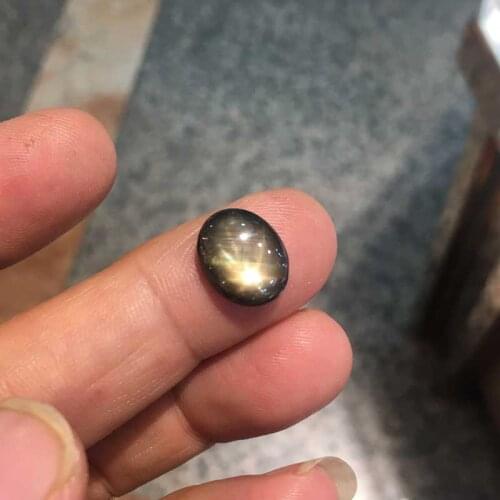 VANTJ Real Natural Black Prism Stone Loose Gemstone Cat Eyes for Silver Gold Women Jewelry Random Delivery