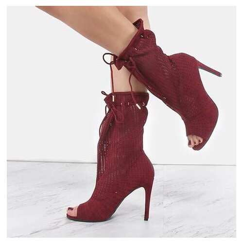 Sestito 2019 New Hot Women Cut-outs Open Toe Gladiator Sandals Boots Female Stiletto High Heels Ankle Boots Lady Lace-up Shoes