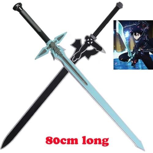 1:1 Sword Art Online Sword Dark Repulser Elucidator Asuna Kirigaya Kazuto 80cm SAO Sword Weapon Cosplay Model Sword PU Toy