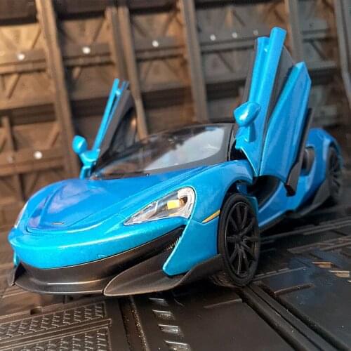 1/32 McLaren 600LT super sports car model toy diecast Simulation Metal Vehicles With Light and sound for children adult boy gift
