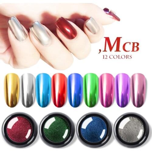 1Box Nail Mirror Glitter Powder Metallic Color Nail Art UV Gel Polishing Chrome Flakes Pigment Dust Decorations Manicure