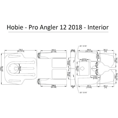 2018 Hobie Pro Angler 12 Interior Kit Kayak Boat EVA Decking Mat Pads 1/4"
