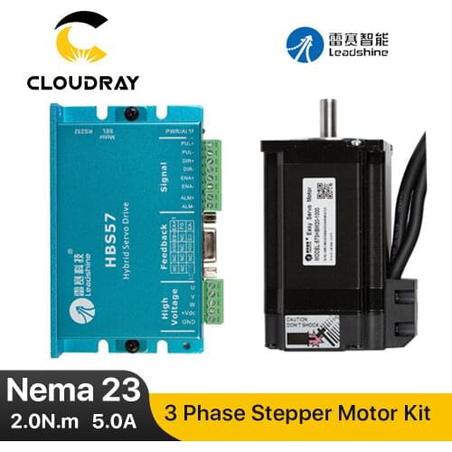 Leadshine Nema23 3 Phase Hybrid Servo Closed Loop Motor Driver Kit HBS57+573HBM20-1000 HBS507