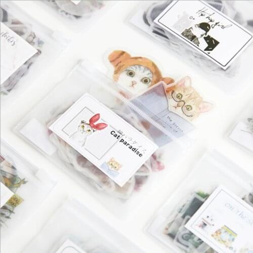 30Pcs/Pack HD Sulfuric Acid Paper Translucent Kawaii Bullet Journal Sticker Clothes Cat Potted Plant Food Girl School Stationery