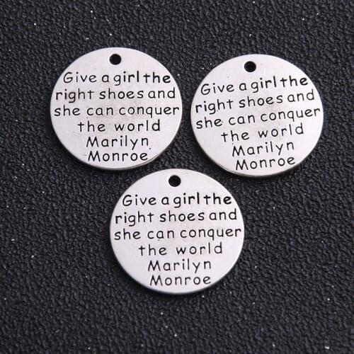 4Pcs 25mm Two Color metal Zinc Alloy Round Cameo Alphabet Letter Pendant Charm Fit Jewelry Necklace Charms Making