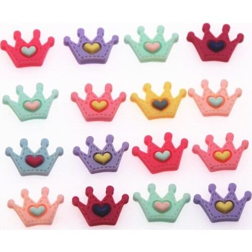 50pcs 16mm mix color small crown resin flatback cabochon DIY jewelry/phone/nail art decoration