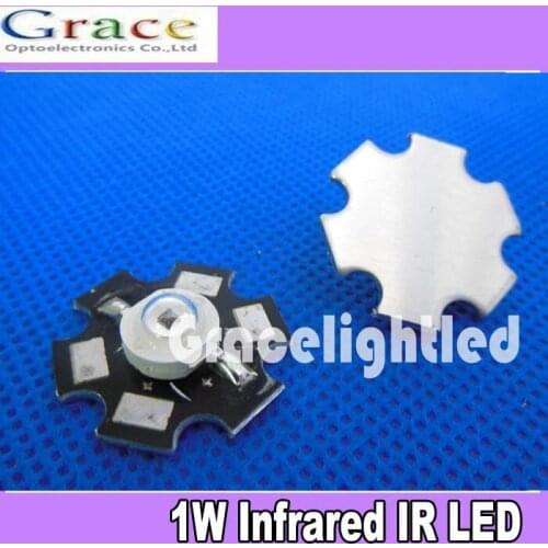 50pcs/lots 1W Infrared IR 850NM High Power LED Emitter with 20mm Star pcb