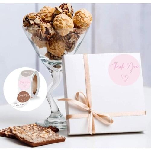 500pcs Round Business Label Stickers Paper Cute Thank You Stickers for Baking Packaging Seal Labels Stationery Stickers