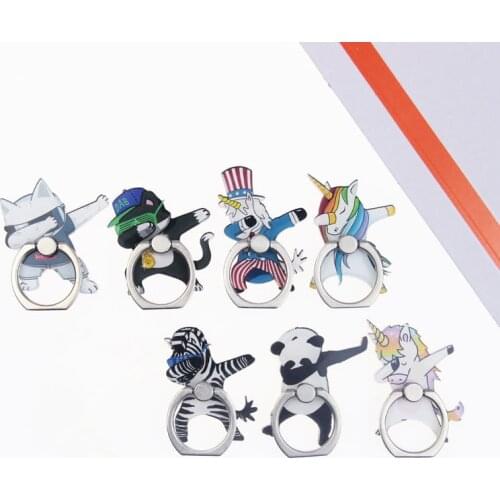 Acrylic Cartoon Unicorn Mobile Phone Stand Holder Unicorn Finger Ring Mobile Smartphone Holder Stand For IPhone Huawei All Phone
