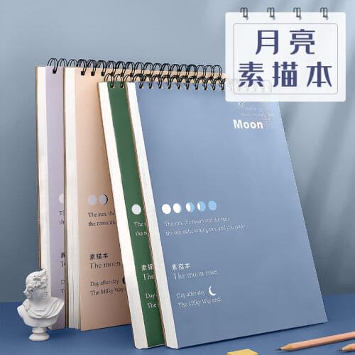 A4 Sketchbook Spiral Notebook Inner Blank 50 Sheets School Supplies Pencil Drawing Notepad