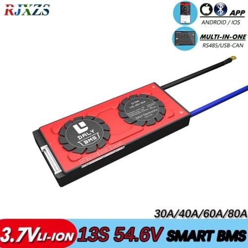 BMS 13S 60A/80A/40A/30A Smart bms bluetoothLi-ion smart bms pcm with android Bluetooth app UARTbms wi software (APP) monitor