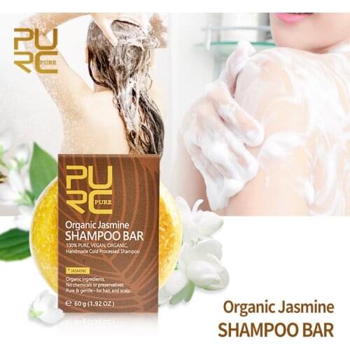 PURC 100% Organic Jasmine Handmade Cold Processed Shampoo Bar Womens Repair Hair Shampoo No Chemicals Or Preservatives