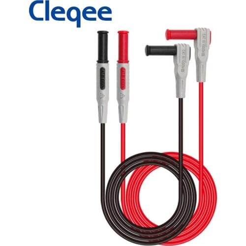 Cleqee P1033 Multimeter Test Cable Injection Molded 4mm Banana Plug Test Line Straight to Curved Test Cable