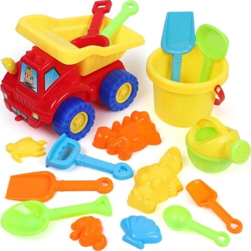 Kids Beach Toys for Children 6-14pcs Baby Beach Game Sandbox Set Kit Summer Toy Play Beach Sand Water Play Cart