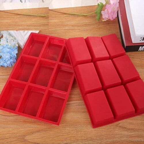 Bread Cake Mold 9 Holes Kitchen Baking Tool DIY Rectangular Silicone Chocolate Mould