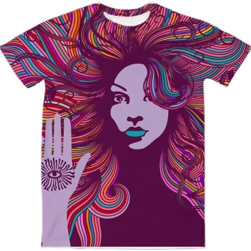 REAL American US SIZE Third Eye Peace Beauty Custom made 3D Sublimation Print T-Shirt plus size 3xl 4XL 5XL 6XL