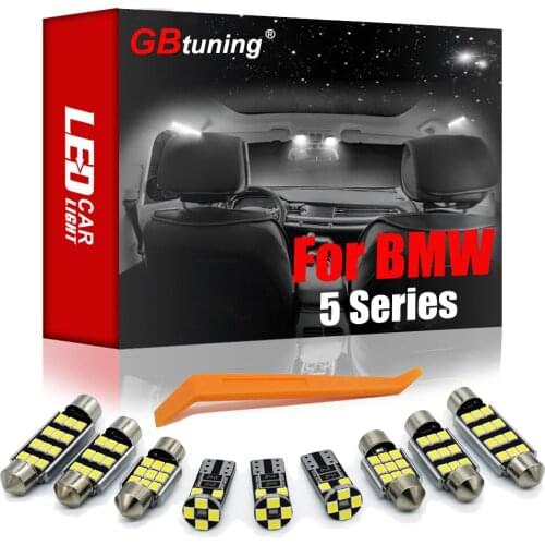 GBtuning Canbus LED Interior Light Kit for BMW 5 Series E39 E60 E61 F10 F11 (1996-2017) Car Reading Indoor Map Lamp Accessories
