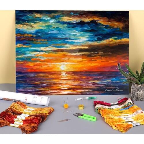 Dream Clouds Printed Canvas 11CT Cross Stitch Embroidery Patterns DMC Threads Handmade Handicraft Sewing Handiwork Mulina