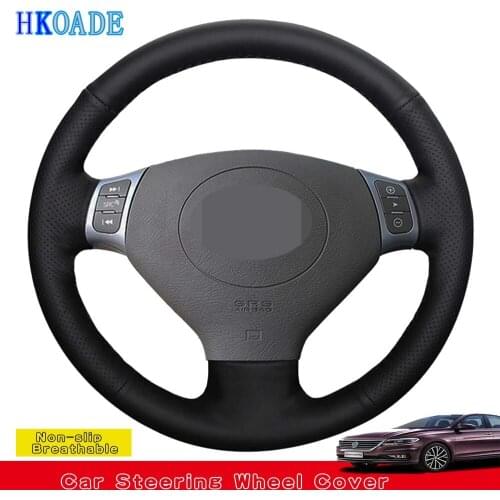 DIY Hand-stitched Black Comfortable Artificial Leather Car Steering Wheel Cover For Chery Tiggo 2007-2010 QQ3 2006-2012 A1 2011