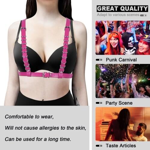 Leather Open Bust Bra Adjustable Waistband Suspender Body Harness Womens Underwear Exotic Accessories Chest Bondage Club Orgy