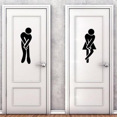 M3-M6 French wall stickers - Funny Toilet Entrance Sign Sticker for france home restaurant toilette decor