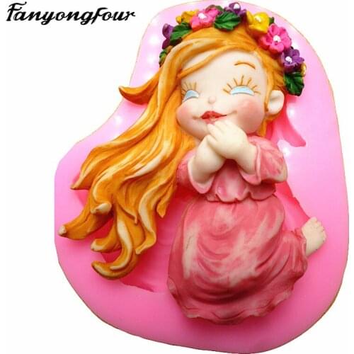 Little Princess Silicone Mold Cake Mold Chocolate Gypsum Candle Soap Candy Mold Kitchen Bake Free Shipping
