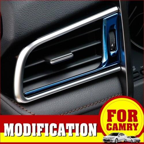 Modification The instrument panel air outlet is bright and the left side air outlet is decorated for Camry 2018 2019