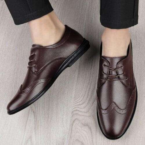 New Genuine Leather Men Shoes England Trend Male Footwear Mens Casual Shoes Outdoors Zapatillas Hombre Black Man Oxfords