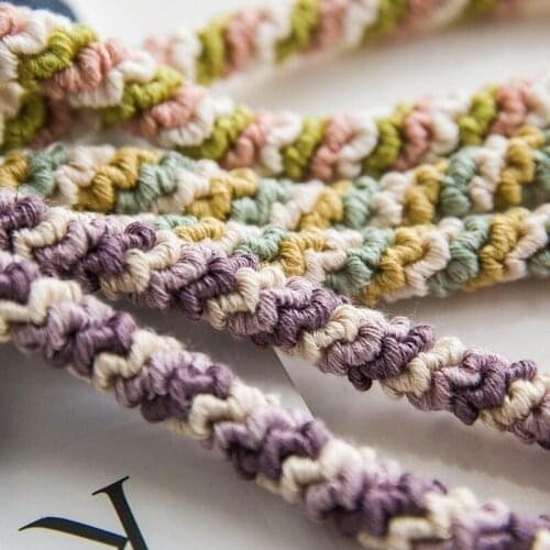 One pair tieback curtain accessories decorative modern hanging cotton double rope Weaving buckle bandage strap tie tape M589