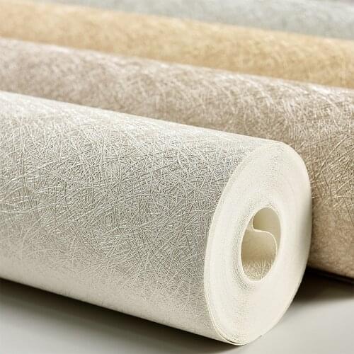 Simple Modern Silk Non-woven Wallpaper 3D Stereoscopic Living Room Bedroom Waterproof Plain Solid Color Wallpaper For Walls Roll