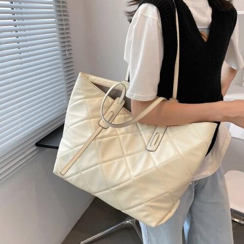 Luxury Large Handbags Women Bags Designer Female Leather Shoulder Bag Sac Diamond Lattice Tote Bags Women Travel Top-handle Bag