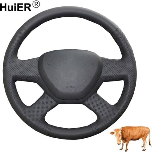 Hand Sewing Auto Car Steering Wheel Cover Top Cow Leather For 2014 Skoda Octavia 2013 Skoda Fabia Funda Volante Stuurhoes Volant