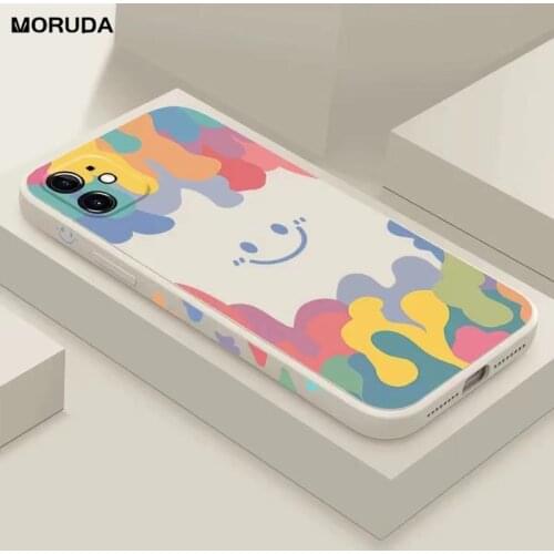 Summer Ice Cream Smile Silicone Phone Case for iPhone 12 Pro Max 11 11Pro 6 6s 7 8 Plus X Xs Xr SE 2020 Frame Pattern Cover Capa