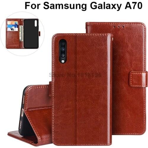 For Samsung Galaxy A70 Silicon Case PU Leather Flip Phone Shell Case Cover For Funda Samsung A70 SM-A705F/DS A7050 Coque Cover