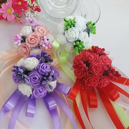 Wedding dress accessories fashion wrist flower bride bridesmaid bubble wrist flower wedding wrist flower children dance hand