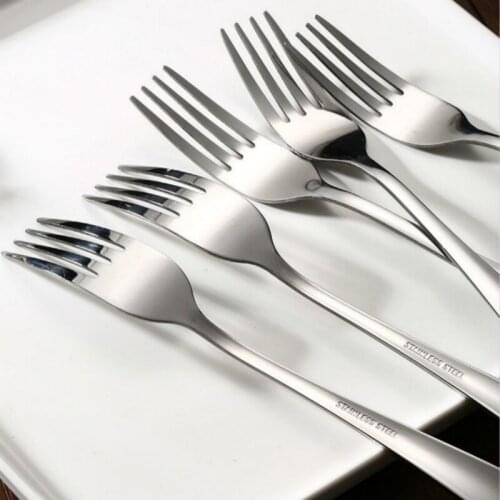 Thick Stainless Steel Spoon Tableware Knife Fork Spoon Long Handle Coffee Spoon Five Family Pack Cutlery Dinner Set