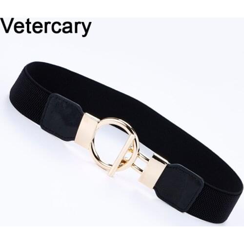 Ring Alloy Buckle gold Thin Belt Women Elastic Waistband PU Leather Cummerbund For Dress lady Shorts Jeans Apparel Accessories