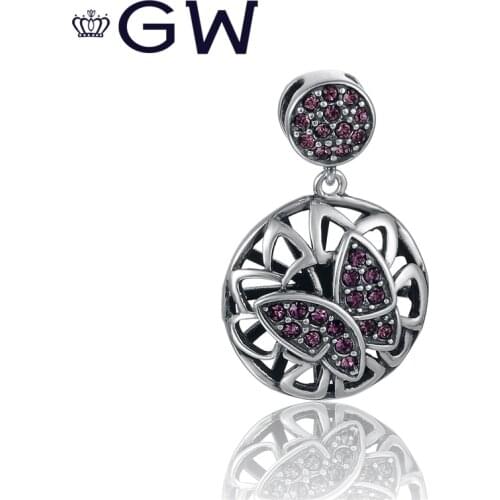 Lady Pendant Necklace Ethnic 925 Sterling Silver Butterfly Class Fashion round Sharp Lucky Jewelry Girls