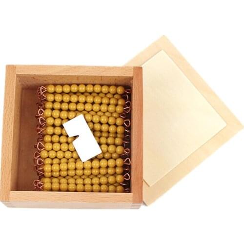 55pcs) Montessori Bead Bar of 10 Golden Beads Box Counting Material for Kids Math Toys Early Learning Tools Homeschool Aids