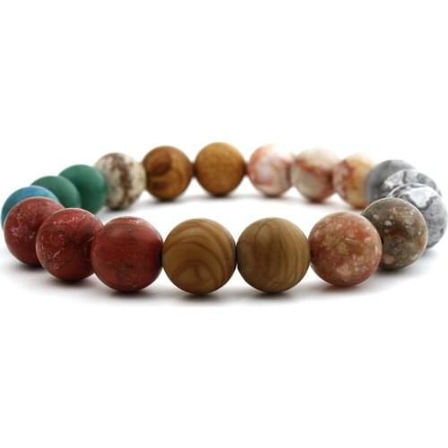 10MM New Star System Scrub Natural Stone Bracelet To Give The Best Gift