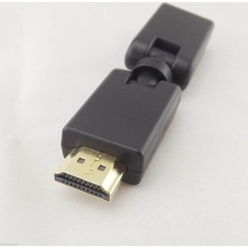 10pcs 1080P HDMI 1.4 Angled Type Male To Female 90 180 Rotation Adapter Converter Black