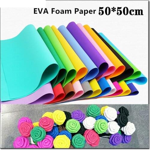 10pcs 50*50cm EVA Foam Paper Handmade Foam Sheets Sponge Paper DIY Handcraft Flowers Materials Kindergarten Rubber Paper