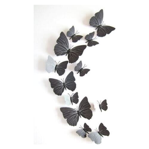 12 Pcs/Lot Butterfly Decals 3D Wall Stickers Home Decor Poster for Kids Rooms Adhesive to Wall Decoration De Parede