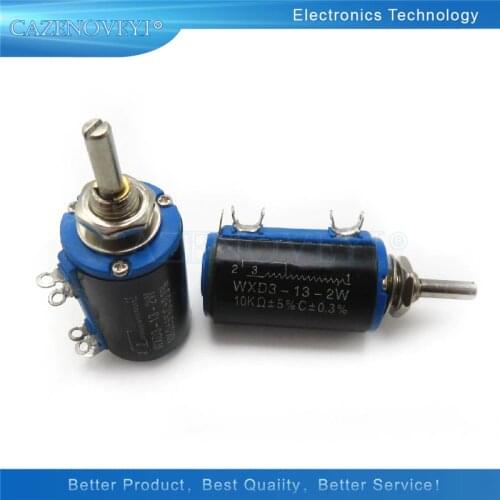 2pcs/lot WXD3-13-2W 10K ohm WXD3-13 2W Rotary side Rotary Multiturn Wirewound Potentiometer In Stock