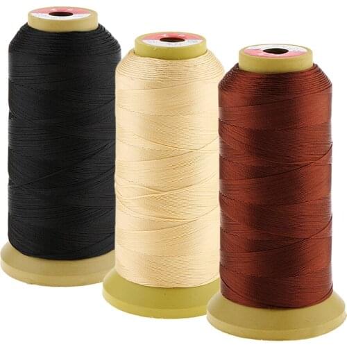 3 Pieces Spool Hair Extension Sewing/Braid/Weaving Decor Thread Gold Black Brown
