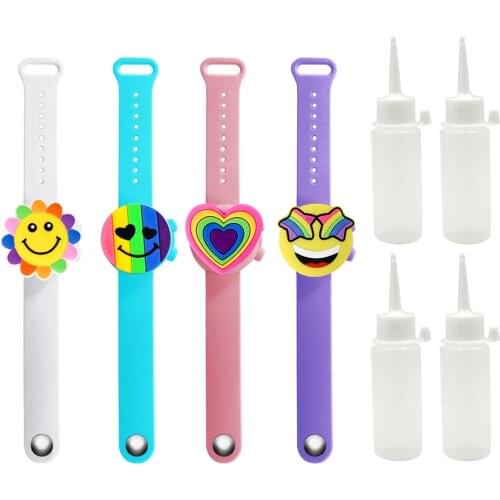 4Pcs hand sanitzer Portable Soap Dispenser 20ml Cartoon Kids Hand Sanitzer Bracelet Soap Dispenser Bottle Hand Sanitizer Safe