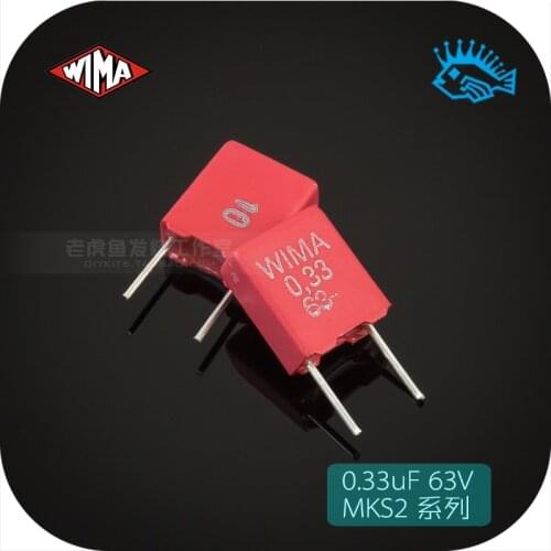 5pcs/50pcs 0.33uF 63V 330nF MKS2 series Red WIMA original brand new German film capacitor
