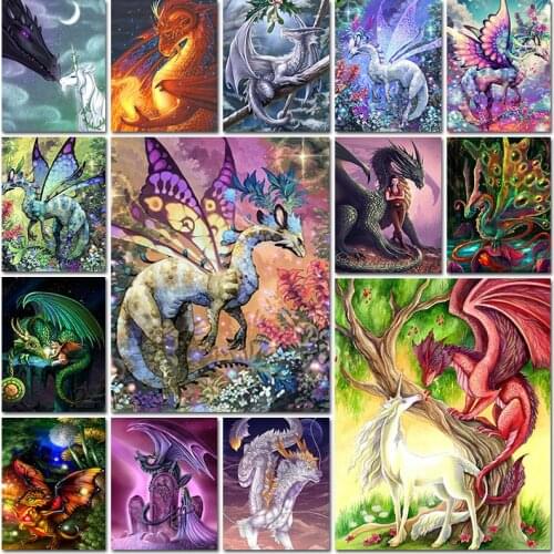 Full square diamond painting embroidery Animal horse dragon unicorn fantasy Cross stitch Mosaic home decor 5d Paintings 3D DIY