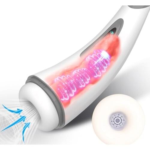 Automatic Strong Sucking Heating Moaning Cup Vibration Real Blowjob Male Masturbation Cup Adult Orgasm Sex Toys For Men Sexshop